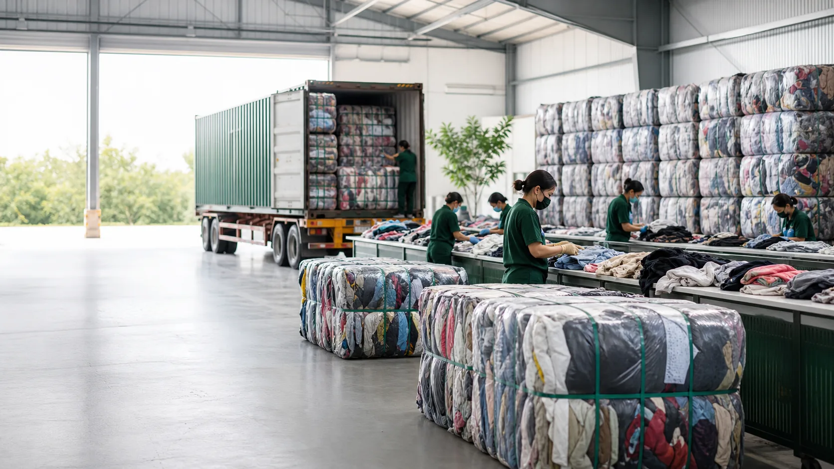 Used clothing bales warehouse for wholesale pricing