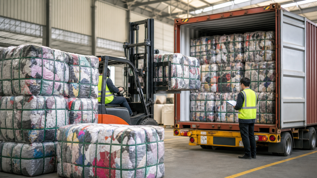 Packing and Loading Sequence for Used Clothing Bales Containers