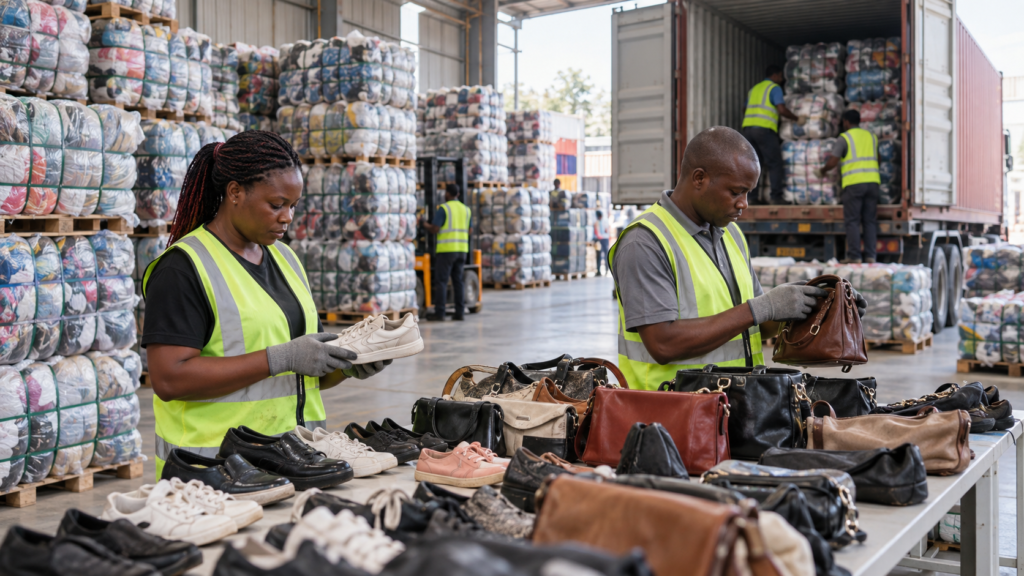 Used Clothing Bales for Africa Shoes and Bags Add On Strategy